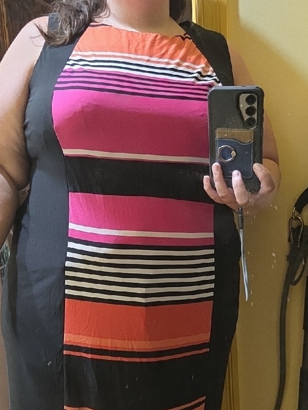 R&K Colorblock Maxi Dress in Pink, Orange and Black